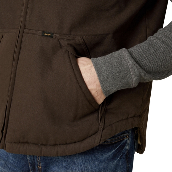 Lee Premium Men's Sherpa Lined Full Zip Canvas The Workwear Vest - Picture 8 of 10